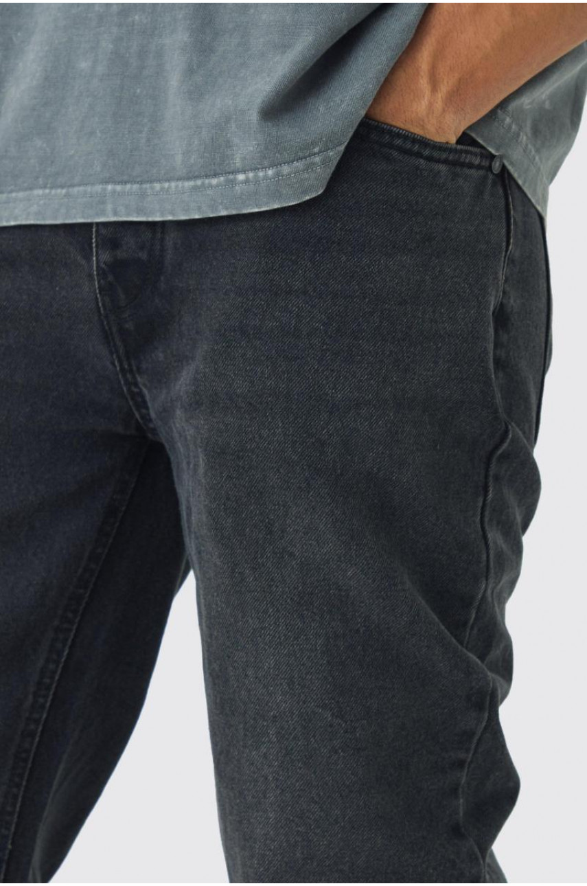 Прямі жорсткі темно-сірі джинси