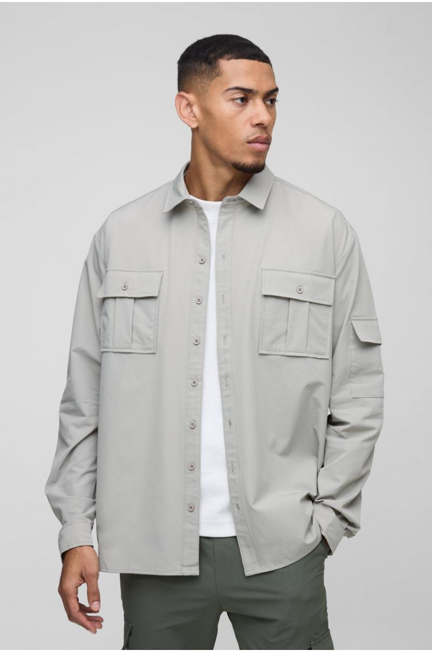 Легка оверсайз-сорочка з довгим рукавом