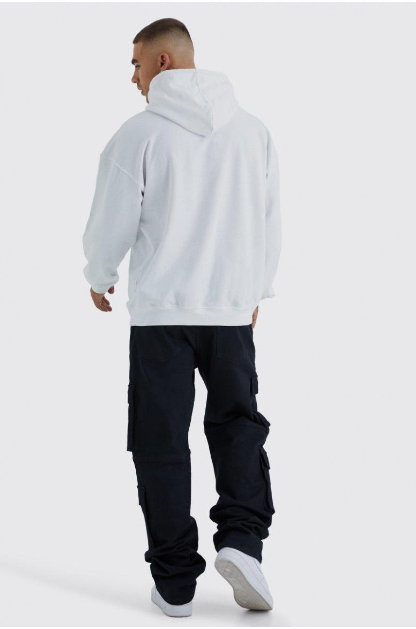 Високі розслаблені випрані джинси карго з кількома кишенями