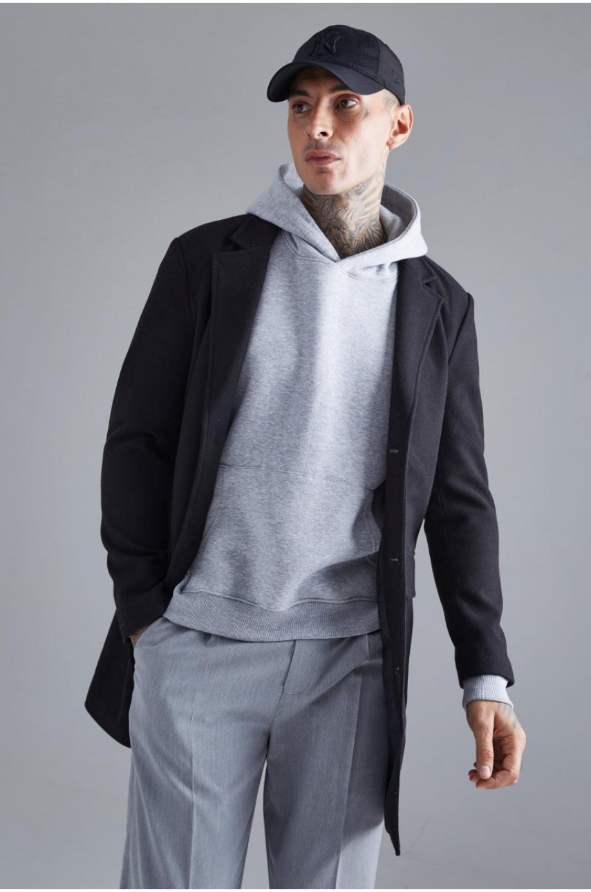 Однобортне пальто зі змішаної вовни