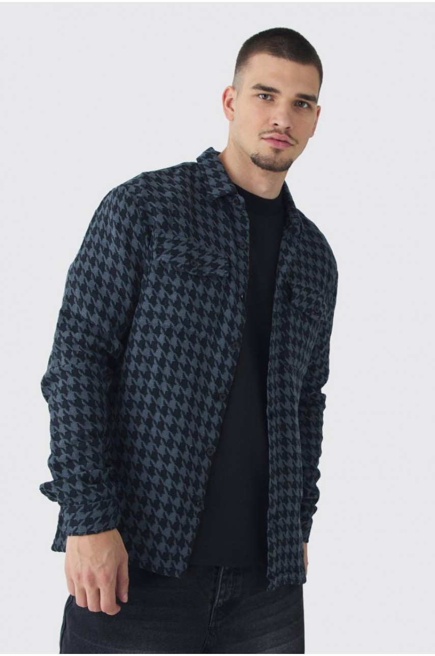 Висока однотонна сорочка звичайного крою в клітку