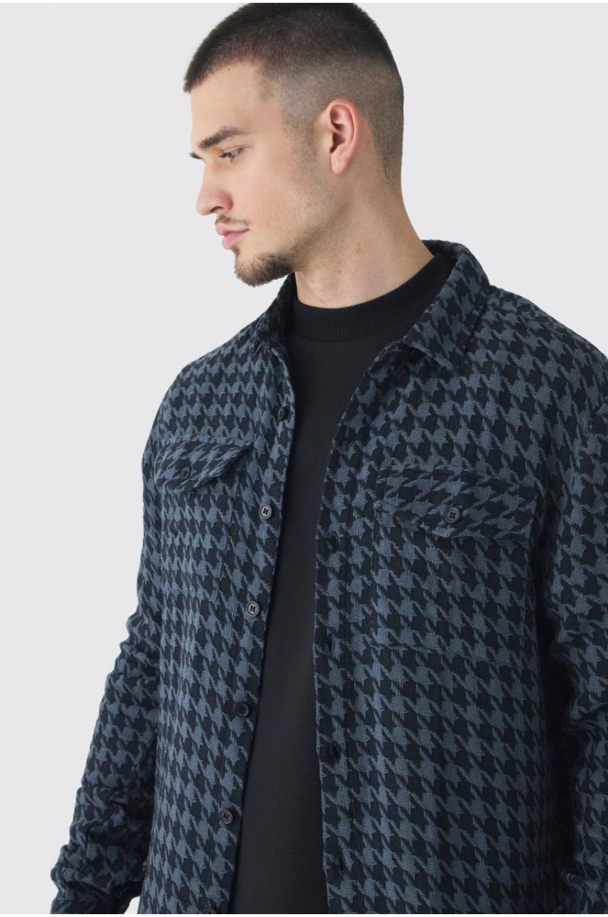 Висока однотонна сорочка звичайного крою в клітку