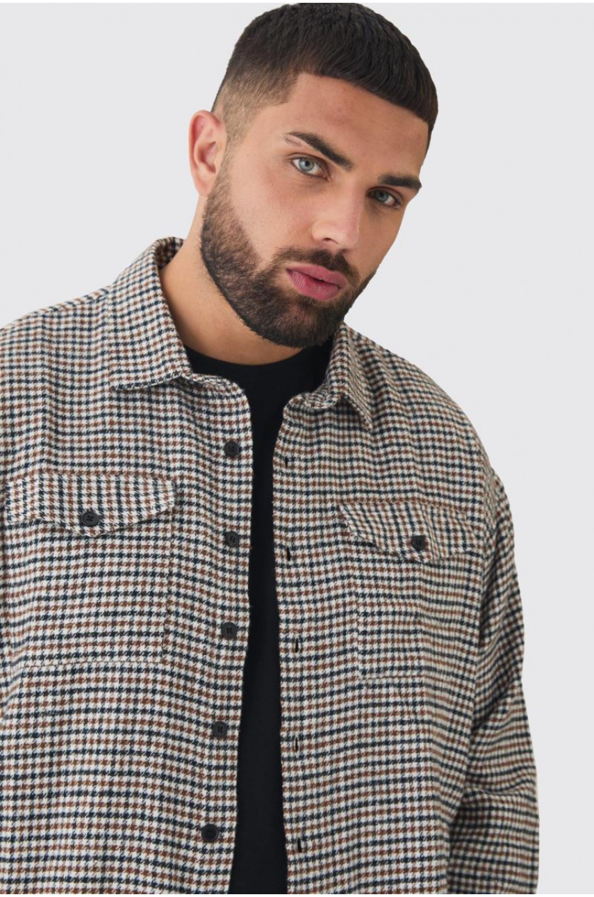 Плюс сорочка стандартного крою з начісуванням Micro Dogtooth