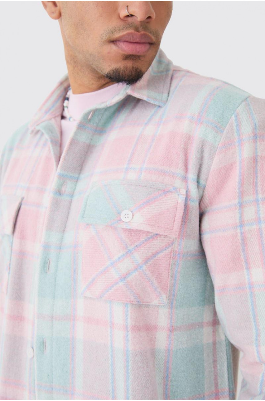 Верхня сорочка в пастельну клітку