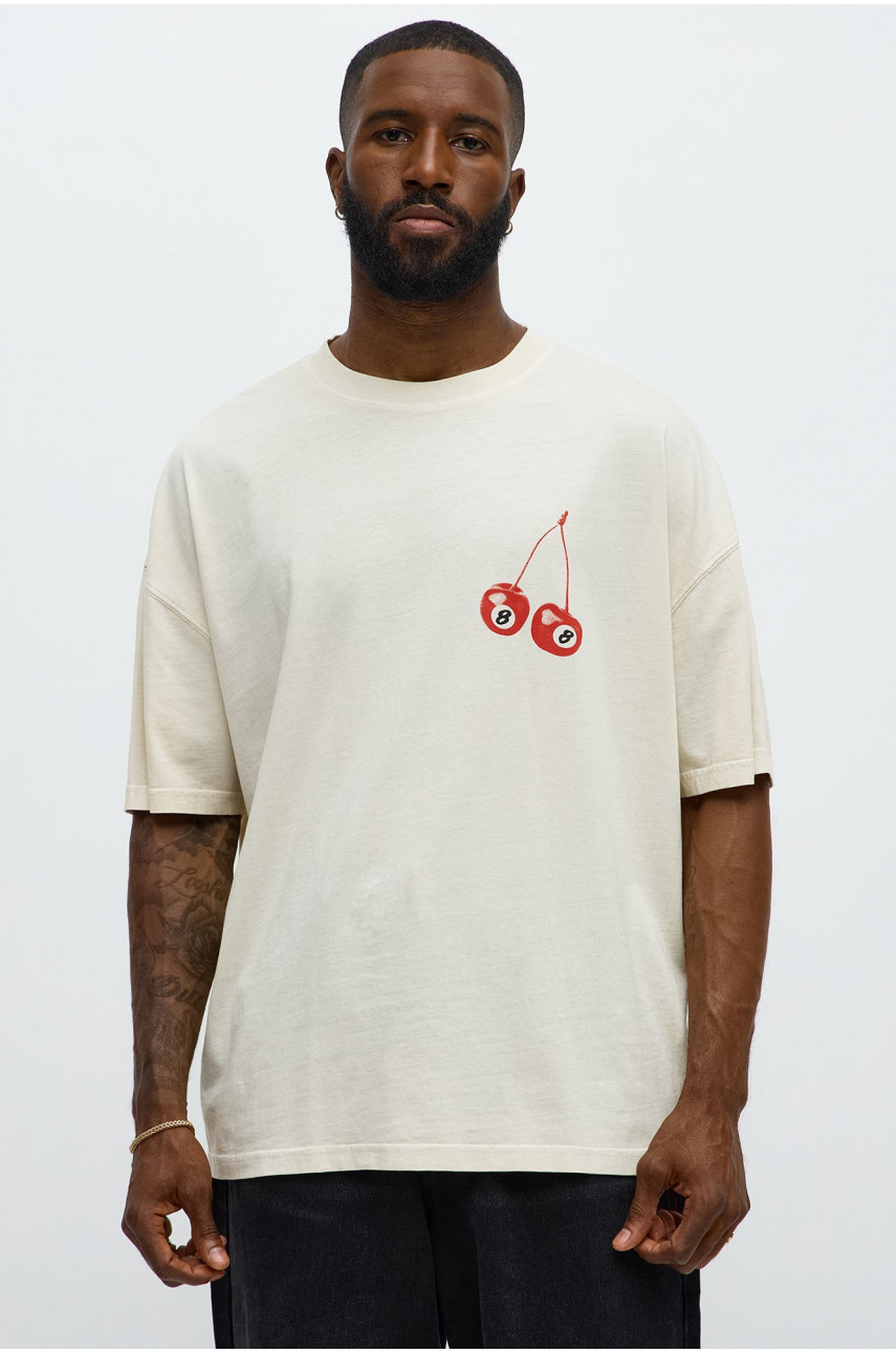 Футболка оверсайз 'All Outta Luck' (кремова)