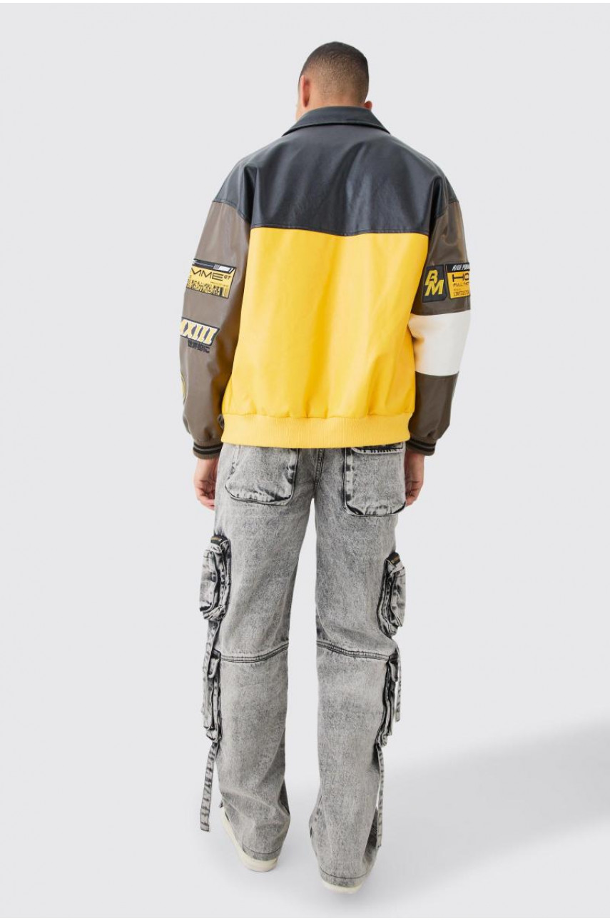 Мішкуваті жорсткі джинси Acid Wash з деталями з кишеньковим ремінцем і кишеньковим ремінцем