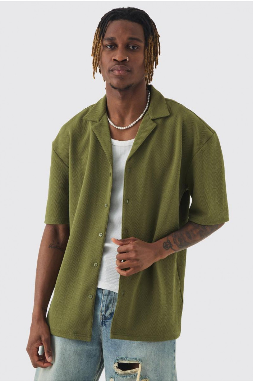 Висока сорочка Revere з ялинкою кольору хакі