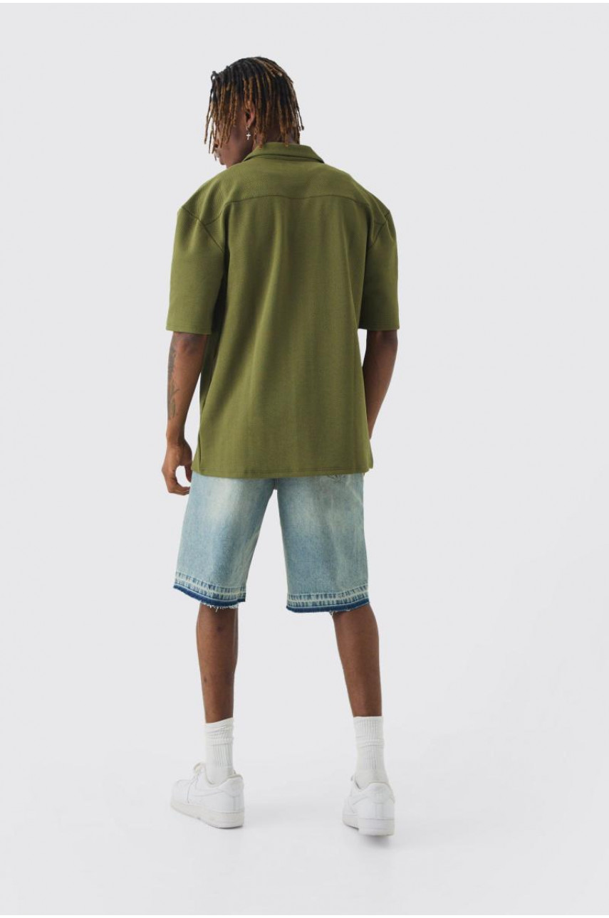 Висока сорочка Revere з ялинкою кольору хакі