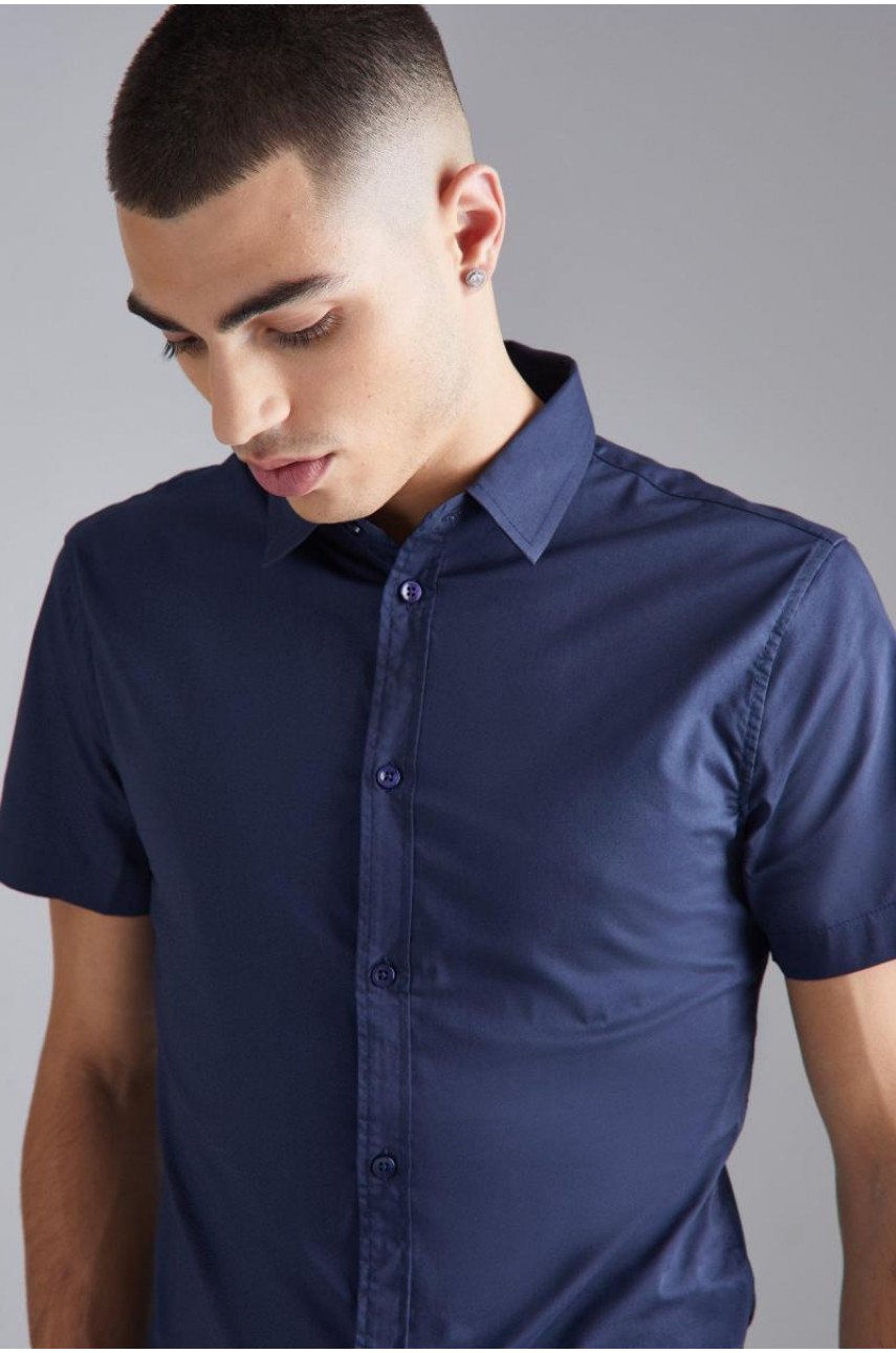 Еластична сорочка з коротким рукавом