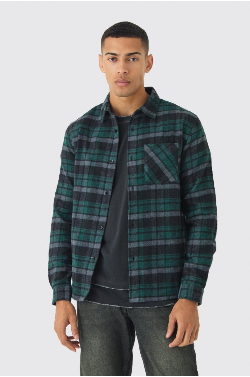 Фланелева сорочка з довгим рукавом стандартного крою