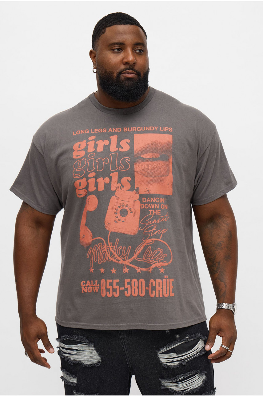 Футболка 'Call Me' від Mötley Crüe (темно-сіра)