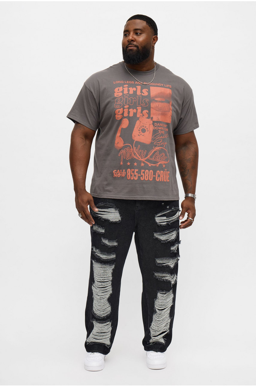 Футболка 'Call Me' від Mötley Crüe (темно-сіра)