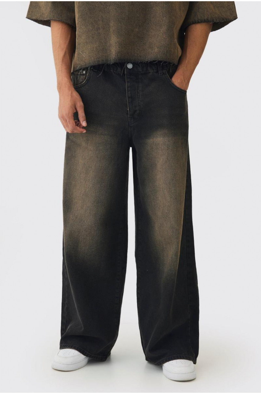Надзвичайно мішкуваті тоновані тоновані джинси з еластичною талією