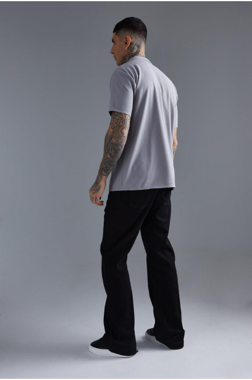 Велика сорочка Revere з короткими рукавами в рубчик