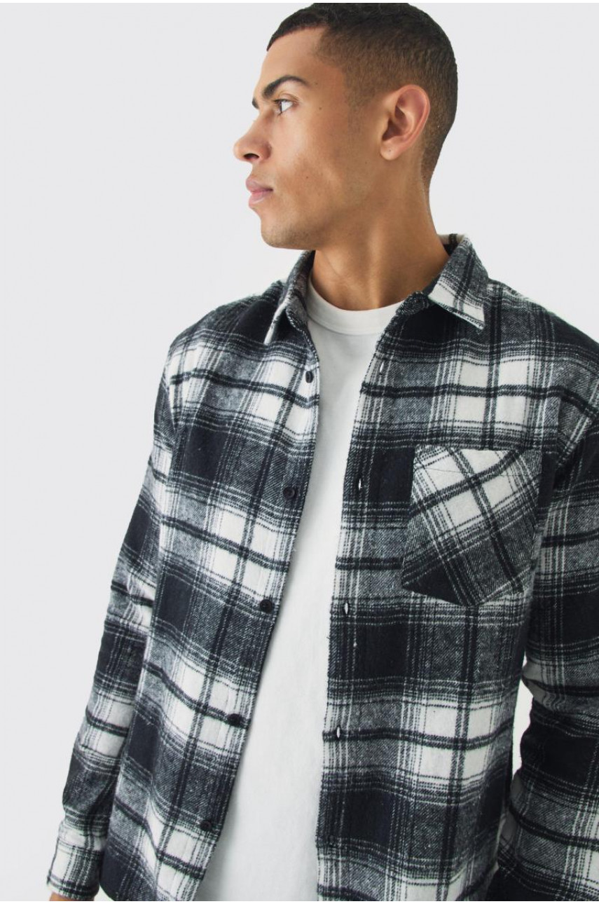 Фланелева сорочка з довгим рукавом стандартного крою