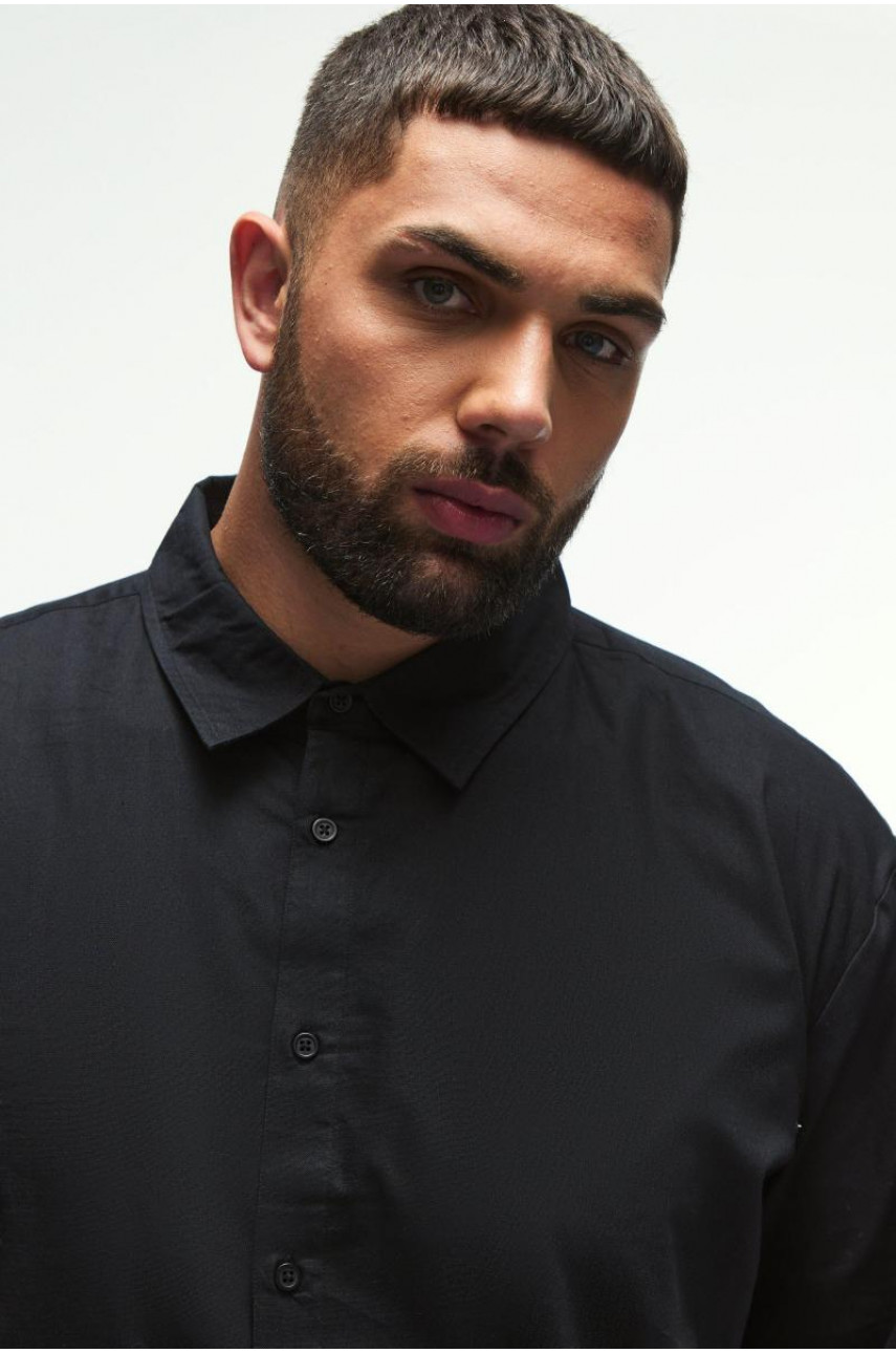 Плюс велика оксфордська сорочка чорного кольору