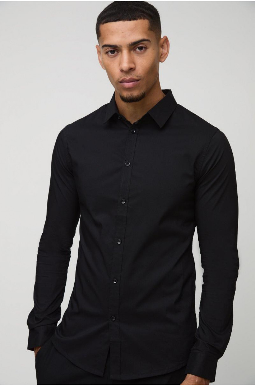 Еластична сорочка з довгим рукавом