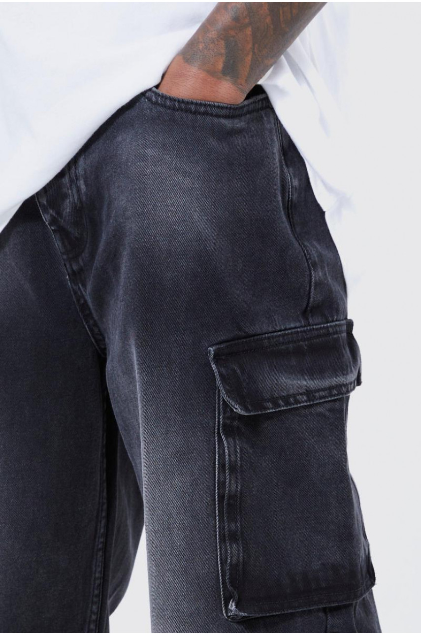 Мішкуваті вибілені джинси карго з кількома кишенями