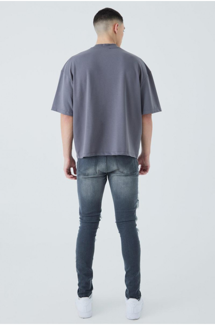 Джинси Super Skinny Biker Rip & Repair Paint Splatter