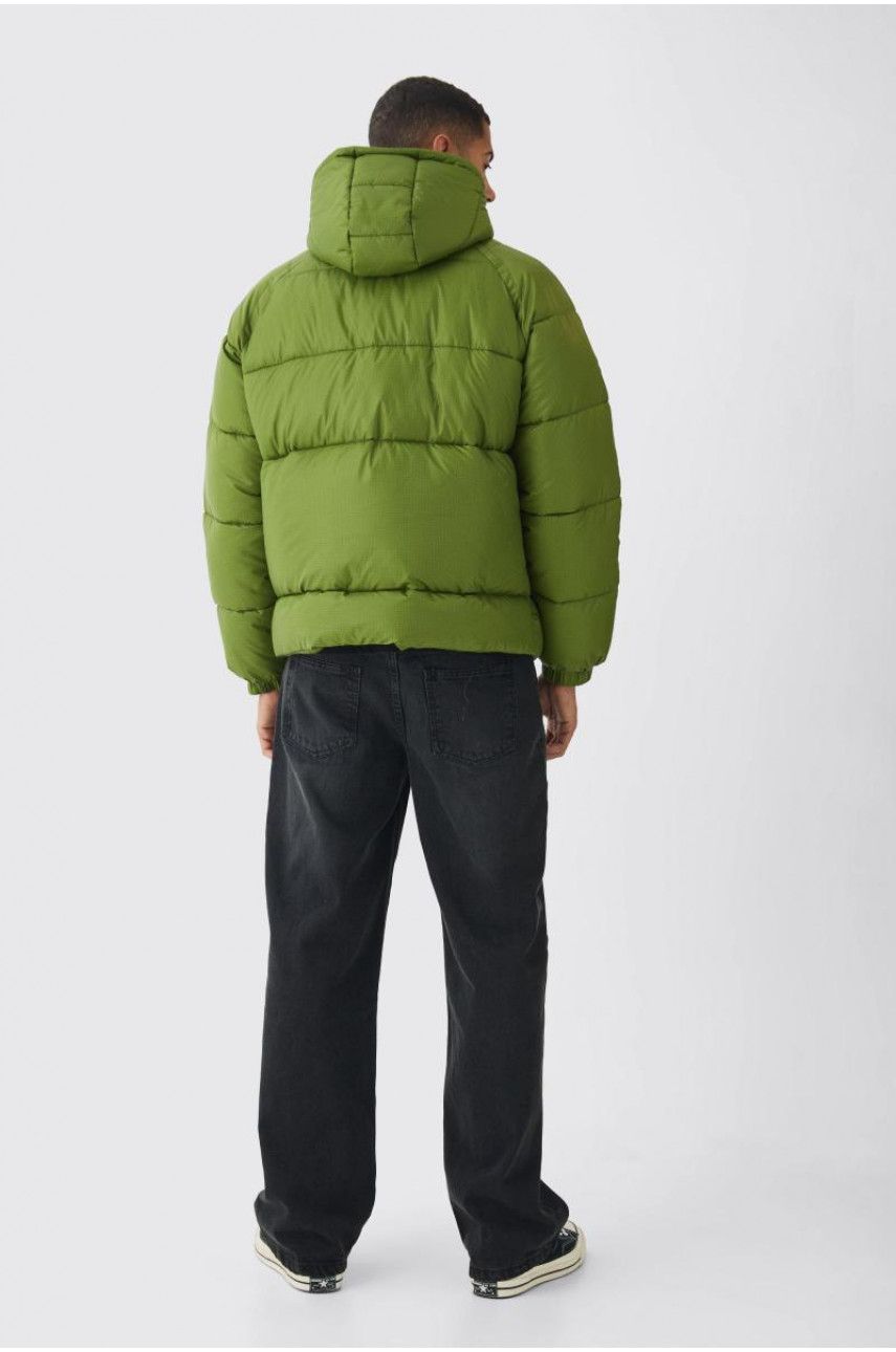 Зелена куртка-пуховик Ripstop з капюшоном