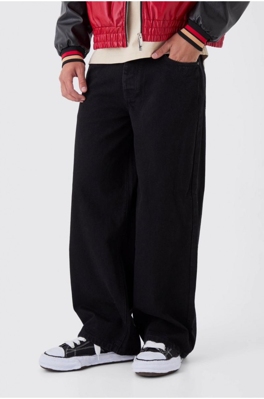 Мішкуваті жорсткі джинси справжнього чорного кольору