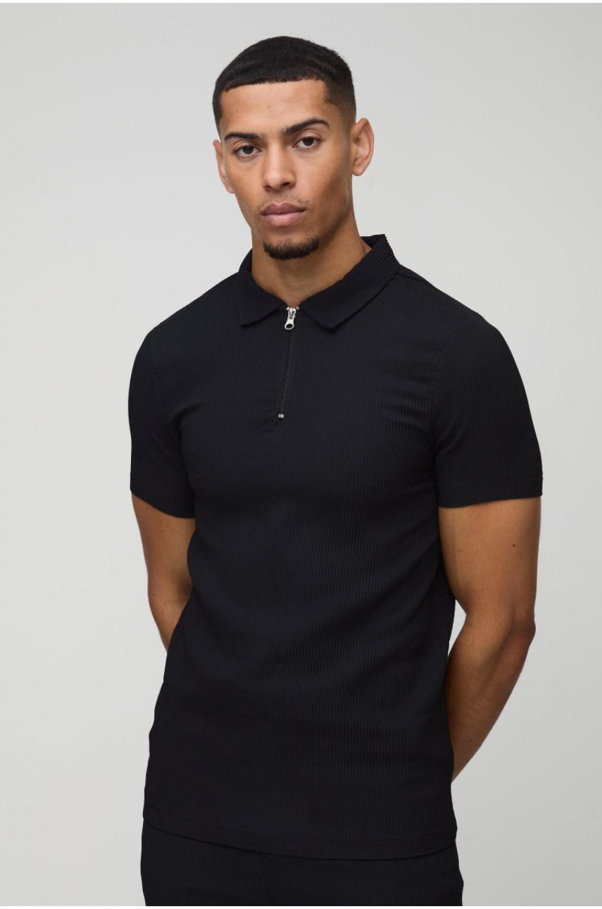 Стрейч-сорочка-поло з короткими рукавами