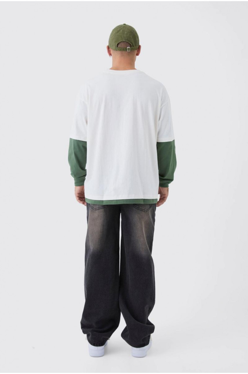 Коричневі випрані джинси вільного крою